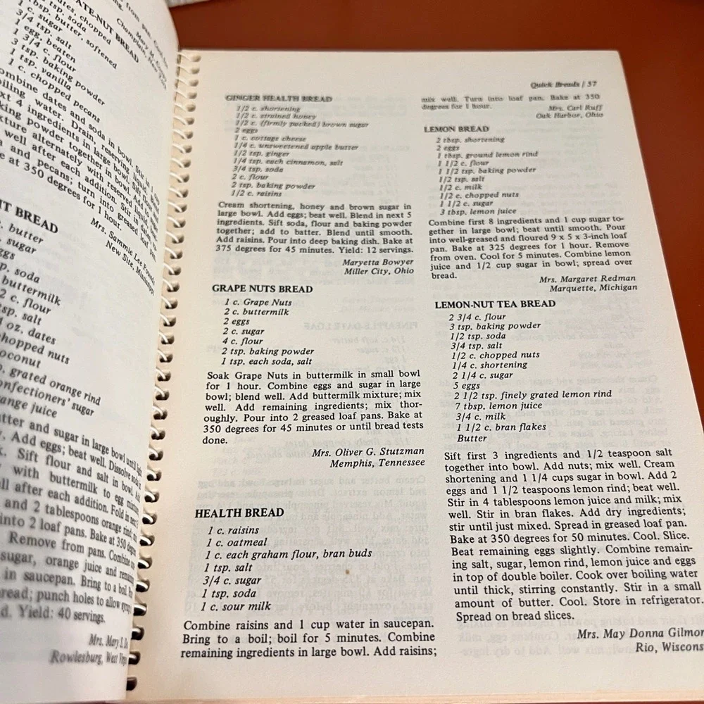 Breads Favorite Recipes of Home Economics Teachers 1981 Spiral Cookbook Vintage